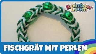 FingerLoom FischgrätArmband mit Perlen  deutsche Anleitung [upl. by Raynell]