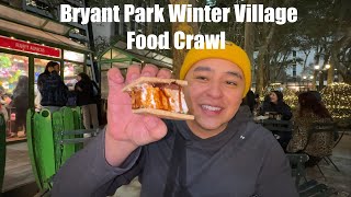 Bryant Park Winter Village Food Crawl [upl. by Nwadahs950]