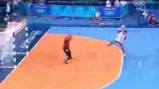 Croatian Handball  Niksa Kaleb amazing goal  Olympics 2004 [upl. by Albie]