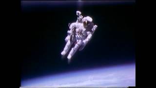 Astronaut Bruce McCandless II Floats Free in Space [upl. by Nerahs]