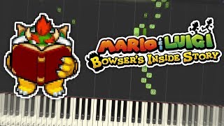 Mario amp Luigi Bowsers Inside Story  Dimble Wood Inside Bowser Theme Piano Tutorial Synthesia [upl. by Eciram]