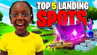 My 5 BEST Landing Spot On Fortnite BEST LOAD OUT [upl. by Latton]