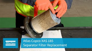 Atlas Copco XAS 185 Separator Filter Replacement  Atlas Copco Power Technique USA [upl. by Fairman398]