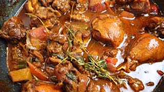 SUPER TASTY JAMAICAN BROWN STEW CHICKEN STEP BY STEP  STEWED CHICKEN [upl. by Toni]