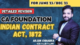 INDIAN CONTRACT ACT 1872  FULL LECTURE  CA FOUNDATION  FULL REVISION  IN HINDI BY ARJUN CHHABRA [upl. by Sulecram]