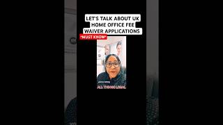 UK HOME OFFICE FEE WAIVER APPLICATIONS ukimmigration homeoffice fyp [upl. by Josselyn]