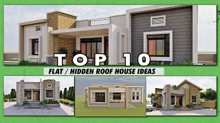 Top 10 Most Popular Small Flat Roof  Hidden Roof  House Design Ideas [upl. by Lloyd81]