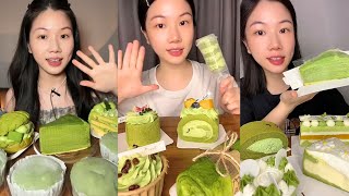 ASMR Mukbang Matcha🍵 Dessert amp Cake 🍰🧁  ASMR Eating Show  asmr mukbang matcha cake dessert [upl. by Ennaillek]