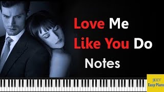 Easy piano songs for beginners love me like you do piano tutorial [upl. by Leatrice]