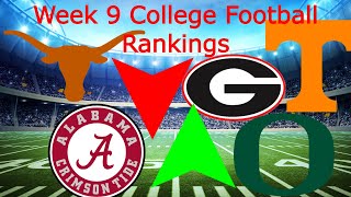 My Week 9 College Football Rankings  Updated Playoff Predictions [upl. by Lacey]