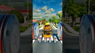 Reverse Color Capsule Bus vs Bollards Crashshortvideo beamngdrive shorts [upl. by Press]