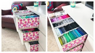 How I Organize amp Embellish My Dresser  Konmari Drawer Organization amp DIY Dividers [upl. by Dorison556]