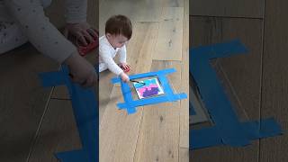 My baby paints a 1 birthday painting Amazing results Easy DIY [upl. by Adnahsar]