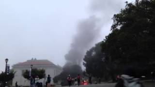 Footage of UC Berkeley campus fire from Dwinelle Plaza [upl. by Stretch276]