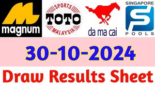 30102024 Today 4D Results Magnum Toto KudaDamacai  4d Result Today  Today 4d Result Live [upl. by Llewxam]