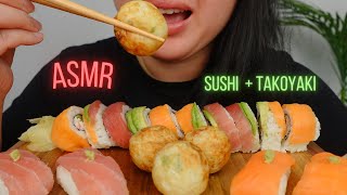 ASMR SUSHI  TAKOYAKI eating sounds  No talking [upl. by Hinman684]