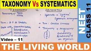 Taxonomy Vs Systematics in Hindi  The Living World  Class 11 Biology  NCERT  NEET 2021 [upl. by Ertnom237]