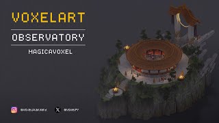 Voxel Art  Observatory  Magicavoxel Timelapse [upl. by Heer]