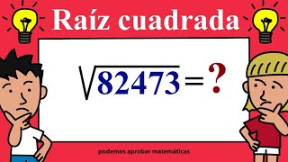 La raíz cuadrada  Raíz Cuadrada 1 2 3 4 5 y 6 cifras o dígitos [upl. by Haraj]