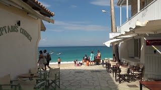 Agios Nikitas beach Lefkada  walking tour Greece Sep 2020 [upl. by Eatnoid]