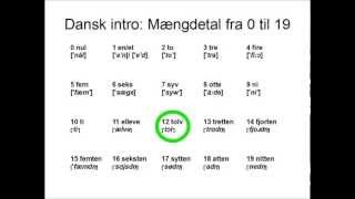 Dansk intro mængdetal fra 0 til 19 med lydskrift [upl. by Barbette728]