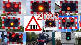 Compilation of Level Crossings amp Trains in 2023 [upl. by Aland]