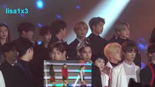 181225 SBS Gayo Daejun 2018 Fancam BTS 방탄소년단  GOT7 Idol Reaction to TWICE [upl. by Ennaitsirk]