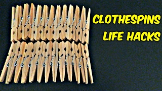 6 Clothespins Life Hacks [upl. by Ennywg992]