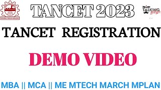 TANCET 2023  TANCET EXAM REGISTRATION  DEMO VIDEO MBA MCA ME MTECH MARCH MPLAN talkingtamila [upl. by Giovanna]