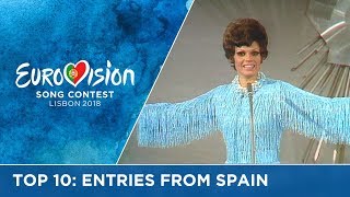 TOP 10 Entries from Spain at the Eurovision Song Contest [upl. by Estes]