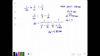 Seeing an image with a magnifying glass A person has a near point of 150 cm a What is th [upl. by Kraft73]