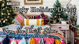 Thrifting for ugly Christmas Decor  trying to make it Pretty [upl. by Rhianna]