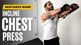 How To Do Incline Chest Press With Resistance Band  Upper Chest Workout  Fitness My Life [upl. by Ayortal138]