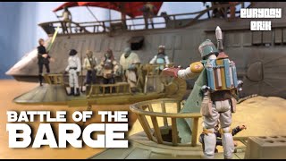 Haslab Jabbas Sail Barge Khetanna Battle Recreation Hasbro Star Wars 3 34action figures [upl. by Alia674]