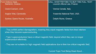 Discuss the types of superconductors type I and type II and their differences 2 [upl. by Betthezel]