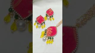 Diy earrings 🌸🌸🌷 diy earrings handmade creative trending navratrispecial diyearrings shorts [upl. by Alison]