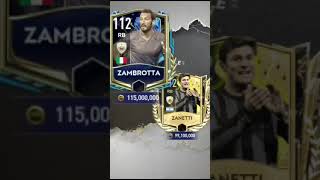 Zambrotta vs Zanetti FIFA Mobile Cards fifamobile fcmobile zambrotta zanetti [upl. by Nnoved]