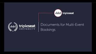 Documents for MultiEvent Bookings [upl. by Airtemed]