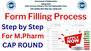 Maharashtra M Pharm Admission Form Filling Process 202324  M Pharm CAP Round  Apply Now [upl. by Asilak]