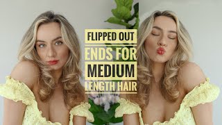 flipped out ends tutorial for MEDIUM length hair  jessica luxe [upl. by Kessiah]