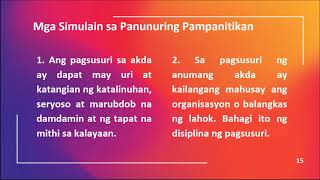 Panunuring Pampanitikan 1PanunuriKahuluganMga Simulain Kahalagahan at Pakinabang [upl. by Amsirahc]