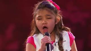 Angelica Hale  singing quotGIRL ON FIRE quot Golden Buzzer From Chris Hardwick AGT 2017 [upl. by Esej]