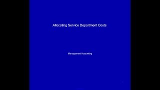 Allocating Service Department Costs The Direct Method [upl. by Fassold]