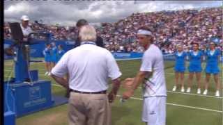 AEGON Championships Mens Singles 2012  David Nalbandian disqualified [upl. by Lainahtan217]