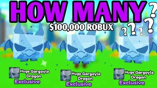 HOW MANY HUGE Gargoyle CAN i HATCH with 100000 ROBUX SPENT in Pet Simulator X [upl. by Charry]