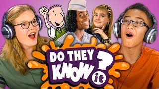 DO TEENS KNOW 90s TV SHOWS Nickelodeon Edition REACT Do They Know It [upl. by Aleakim279]