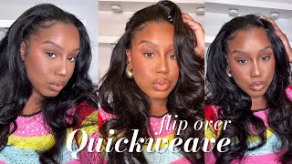 DETAILED FLIP OVER QUICKWEAVE FROM START TO FINISH  NADULA HAIR [upl. by Eiluj]