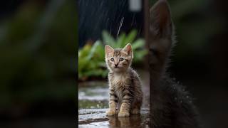 Lost Baby Kitten Cries for Mom in Heavy Rain 🌧️🐾 Heartbreaking Moment kitten cute cat [upl. by Ardnoed441]