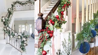 Beautiful Staircase Christmas Decorations  Christmas Stairs Decor  Stairway Garlands 😍😍😍😍 [upl. by Nagle693]