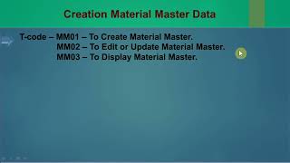 041 Material Master SAP MM ECC  HANA sap sapmm sapmaterialmanagement sapmmtraining [upl. by Merta]